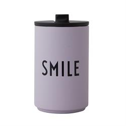 ToGo Termokrus - SMILE i lavendel fra Design Letters