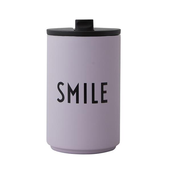 ToGo Termokrus - SMILE i lavendel fra Design Letters
