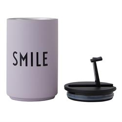 ToGo Termokrus - SMILE i lavendel fra Design Letters