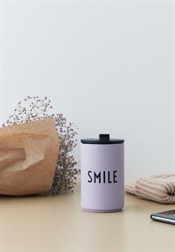 ToGo Termokrus - SMILE i lavendel fra Design Letters