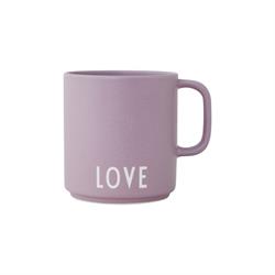 Favoritkop med hank i lavendel med LOVE fra Design Letters