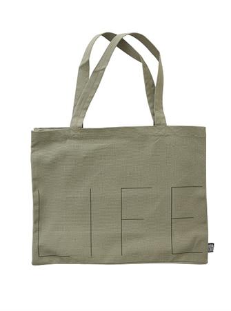 Taske - Life Tote i oliven fra Design Letters