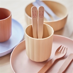 Pullo Cup - børnekrus / børnekop pk 2 taupe/vanila fra OYOY